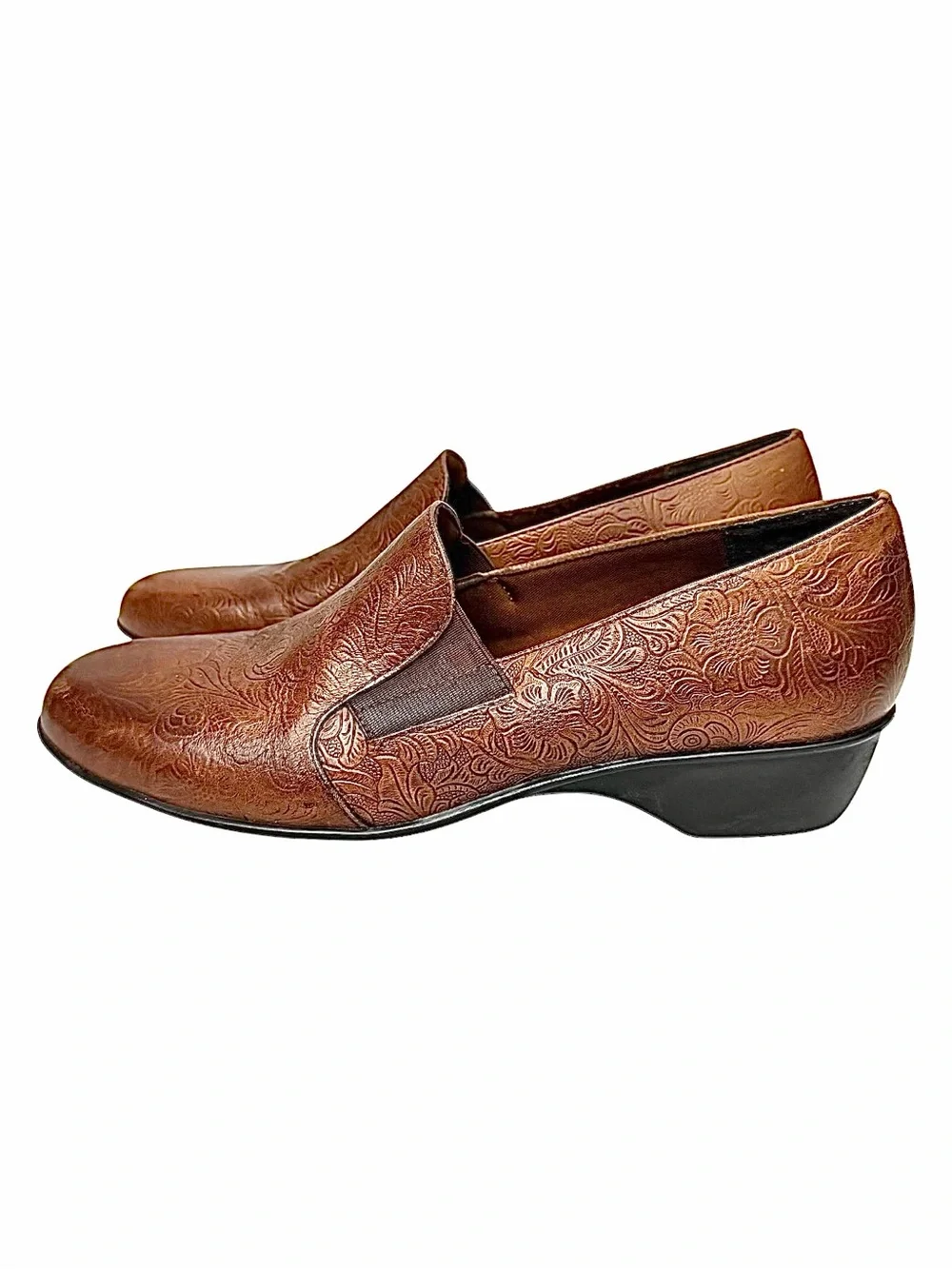 Walking Cradles Embossed Leather Clog Dress Loafers Women’s Size 7M Pre-Owned